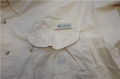 Columbia PFG Chemise Homme Grande Beige Boutonnée Pêche Extérieur Camp