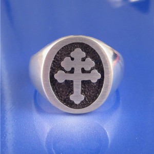 Magnum PI Team Ring, Cross Of Lorraine - Solid Sterling Silver - Size ...