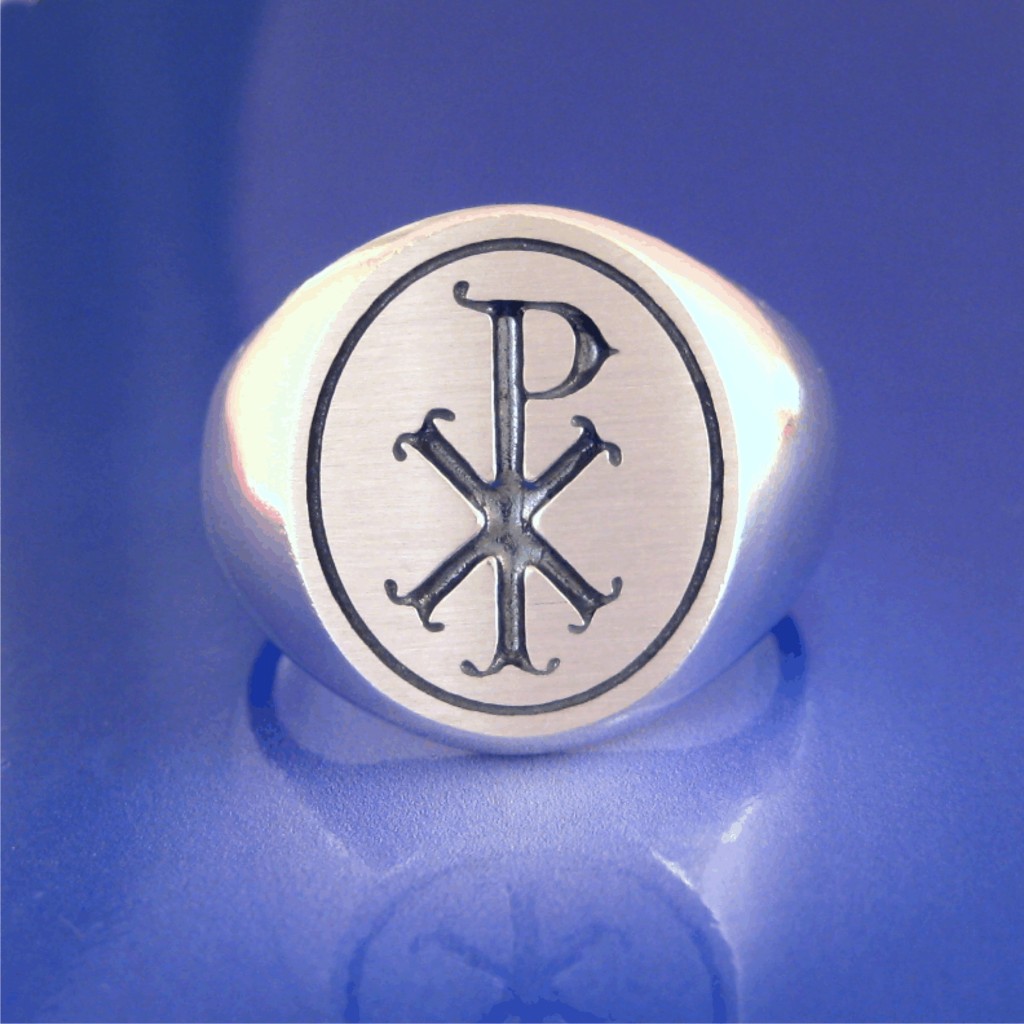 Chi-Rho-Ring-Old-Fancy-Style-Solid-Sterling-Silver-Size-8-to-13-58