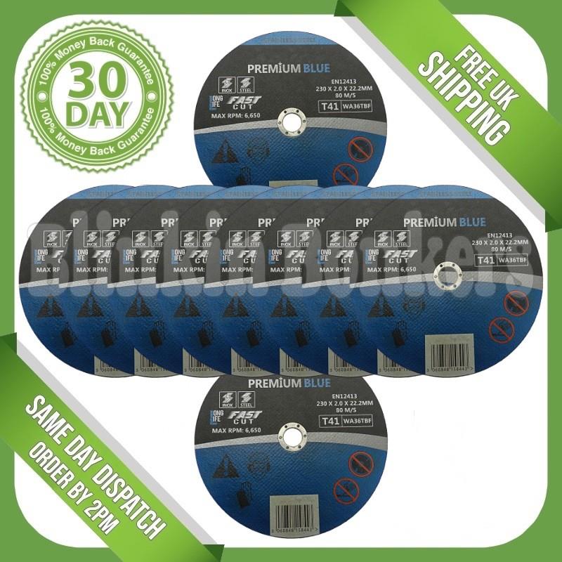 PREMIUM 9" METAL STEEL FLAT CUTTING DISCS 230MM FOR ANGLE GRINDER CUTTER BLADE - Picture 12 of 12