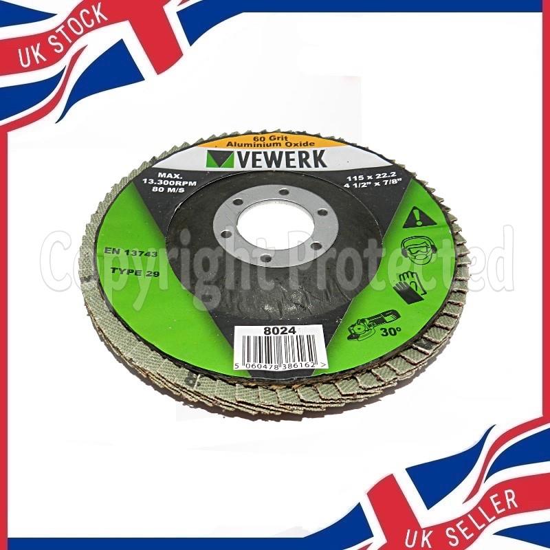 4.5" 115MM T29 GRINDING FINISHING FLAP DISCS 40 60 80 120 GRIT SANDING WHEEL - Picture 7 of 10