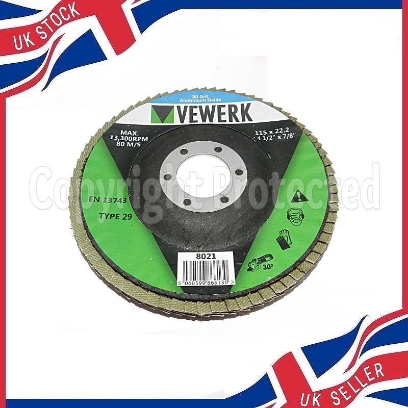 4.5" 115MM T29 GRINDING FINISHING FLAP DISCS 40 60 80 120 GRIT SANDING WHEEL - Picture 8 of 10