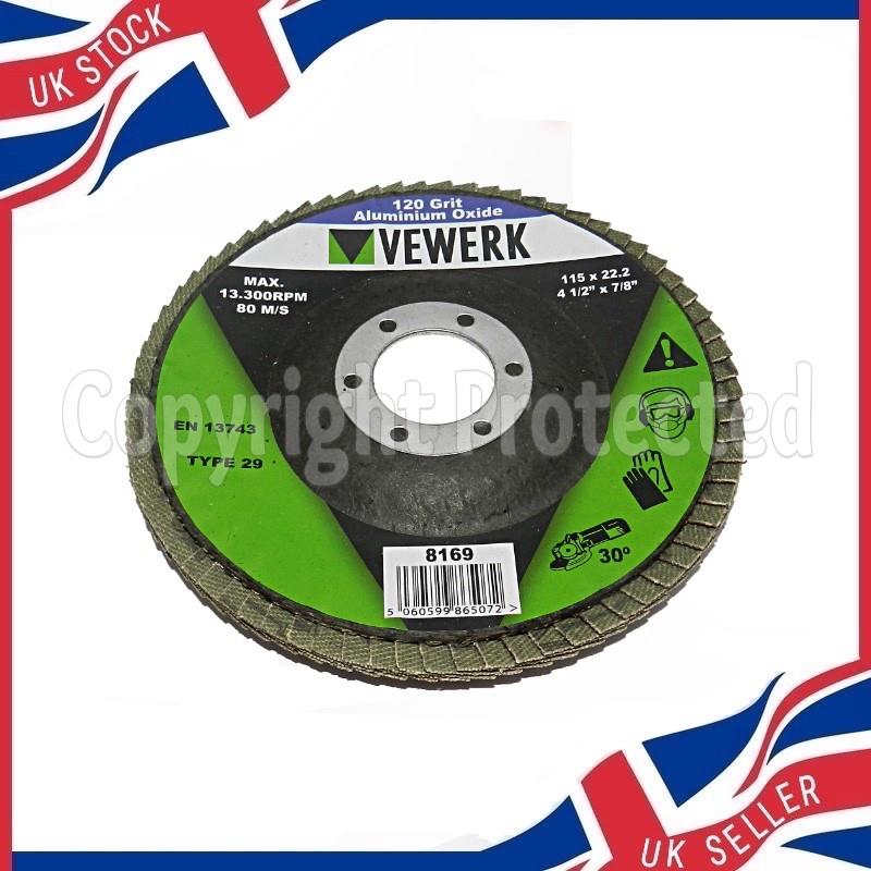4.5" 115MM T29 GRINDING FINISHING FLAP DISCS 40 60 80 120 GRIT SANDING WHEEL - Picture 9 of 10