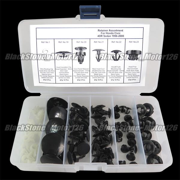 72 Clips Hood Engine Cowl Top Weatherstrip Retainer Assortment For Honda Civic