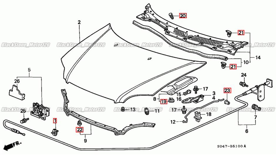 Car Truck Exterior Parts 72 Clips Hood Engine Cowl Top