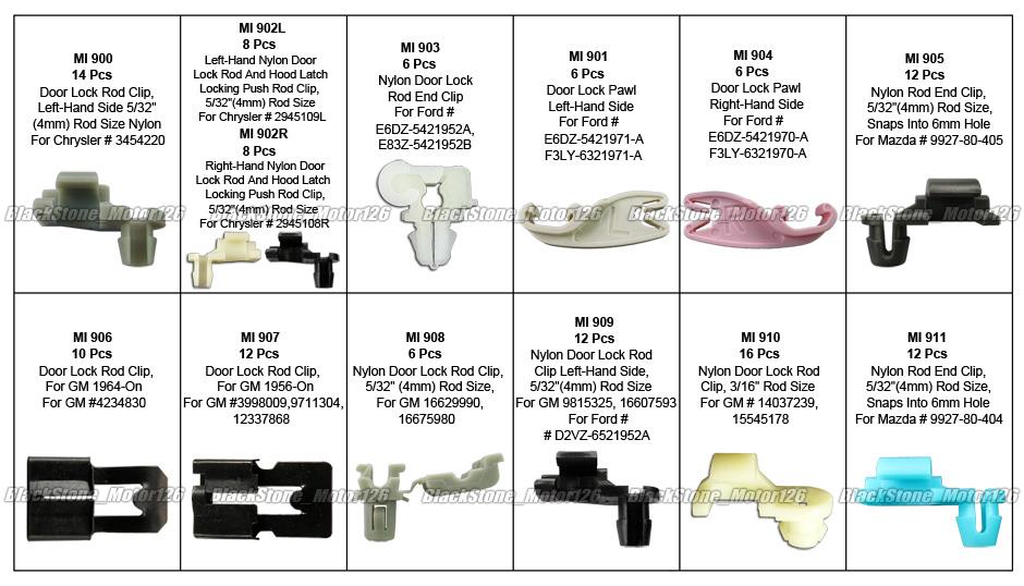 128 Door Lock Rod Clip Retainer Assortment Kit 6864 For Gm For Ford For Chrysler Ebay