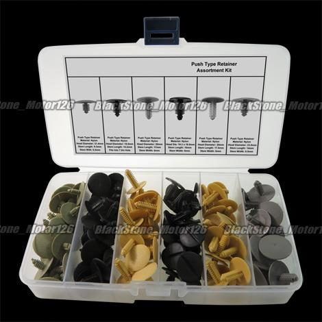 587 Auto Clips+Tool Push Rivet Pin X-Mas Tree Type Retainer Plastic Fastener Kit