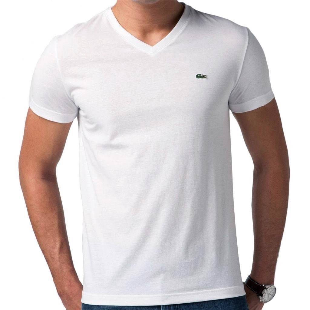 NWT-LACOSTE-MENS-PREMIUM-ATHLETIC-COTTON-V-NECK-TEE-T-SHIRT-WHITE