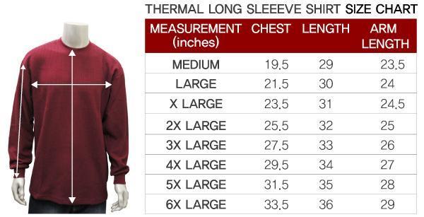 MEN'S PLAIN THERMAL LONG SLEEVE WAFFLE SHIRTS HEAVY WEIGHT COLORS SIZE ...