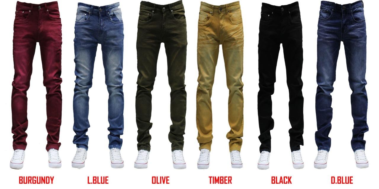MEN Jeans Slim STRETCH FIT SLIM FIT Trousers Casual Pants SKINNY BLACK JEAN