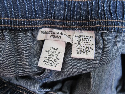 NWT womens Rebecca Malone pull-on jeans elastic waist 18W 20W 24W pants ...