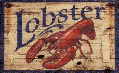 New Lobster By Red Horse Signs Fine Seafood Art Print Home Wall