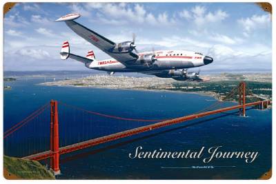 Wallpaper Vintage Stan Stokes Sentimental Journey Plane Metal Sign Man Cave Free