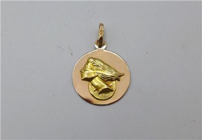 Blindfolded Lady Justice Round 18KT Yellow Gold 22mm Pendant | eBay