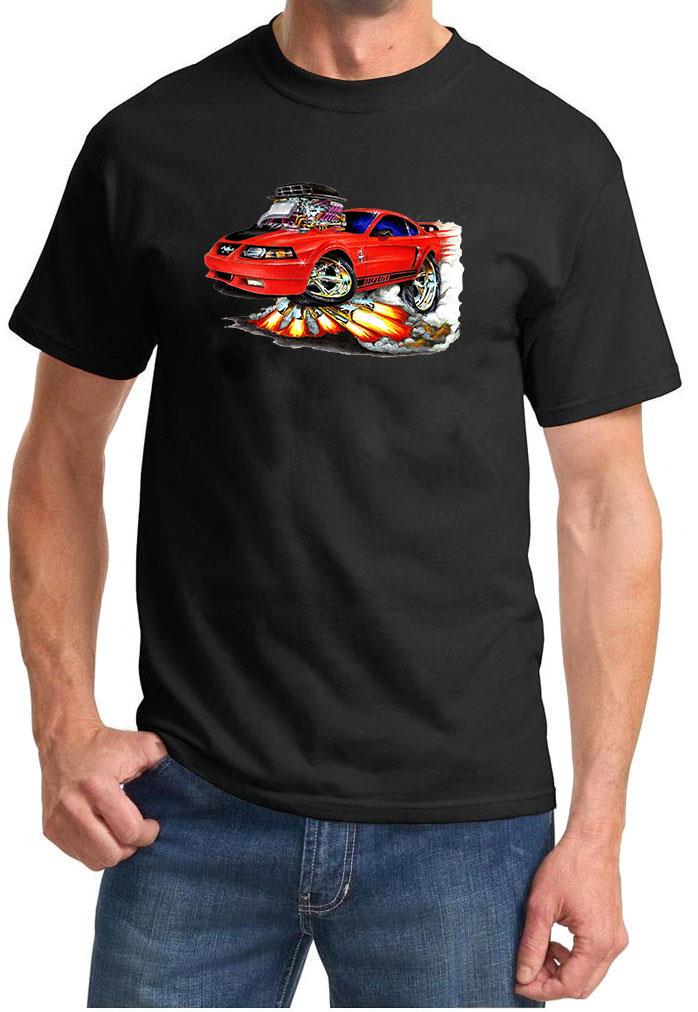 2003 2004 Ford Mach 1 Mustang Cartoon Color Tshirt NEW FREE SHIPPING