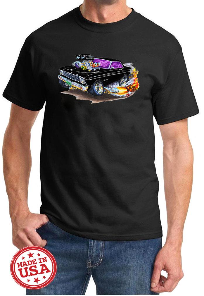 1964 Ford Falcon Hardtop Cartoon Color Tshirt NEW FREE SHIPPING - Picture 2 of 11