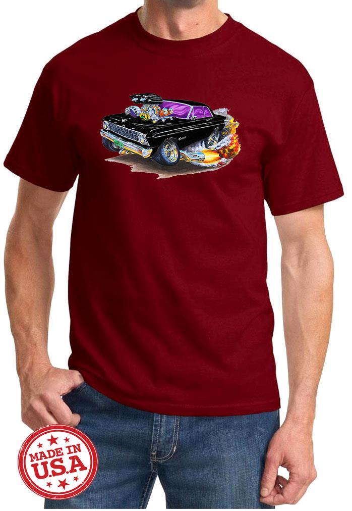 1964 Ford Falcon Hardtop Cartoon Color Tshirt NEW FREE SHIPPING - Picture 6 of 11