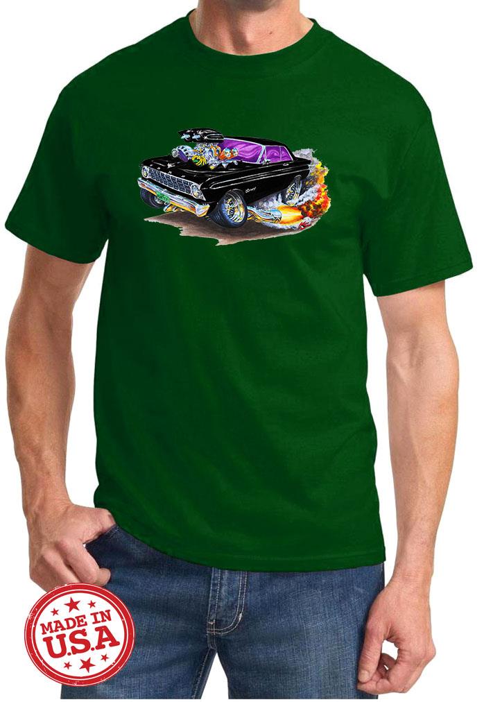 1964 Ford Falcon Hardtop Cartoon Color Tshirt NEW FREE SHIPPING - Picture 4 of 11