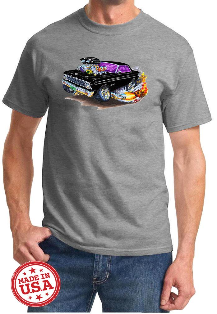 1964 Ford Falcon Hardtop Cartoon Color Tshirt NEW FREE SHIPPING - Picture 3 of 11