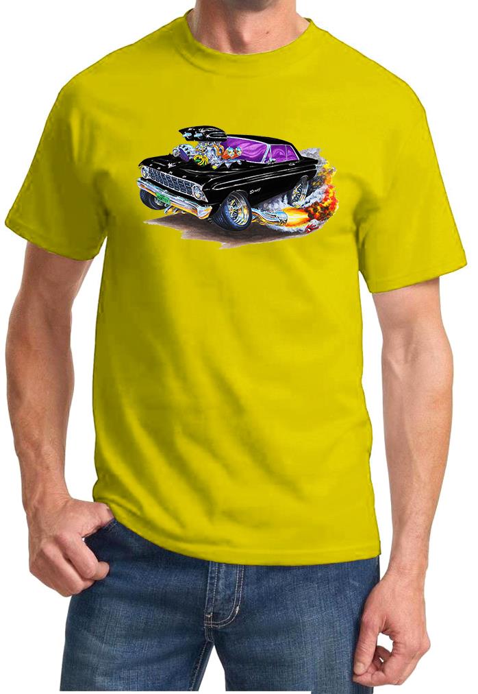 1964 Ford Falcon Hardtop Cartoon Color Tshirt NEW FREE SHIPPING - Picture 10 of 11