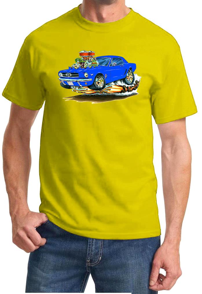1964 Ford Mustang Coupe Cartoon Farbe T-Shirt NEU KOSTENLOSER VERSAND - Bild 10 von 11