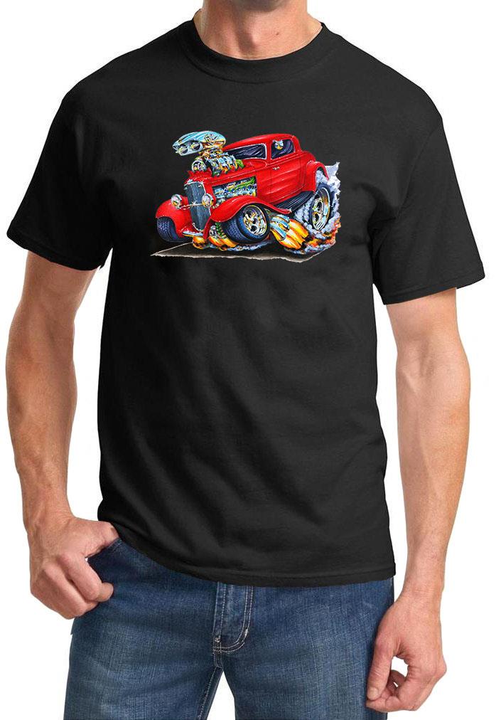 Ford Duece Coupe Hot Rod Cartoon Tshirt NEW FREE SHIPPING - Picture 2 of 11