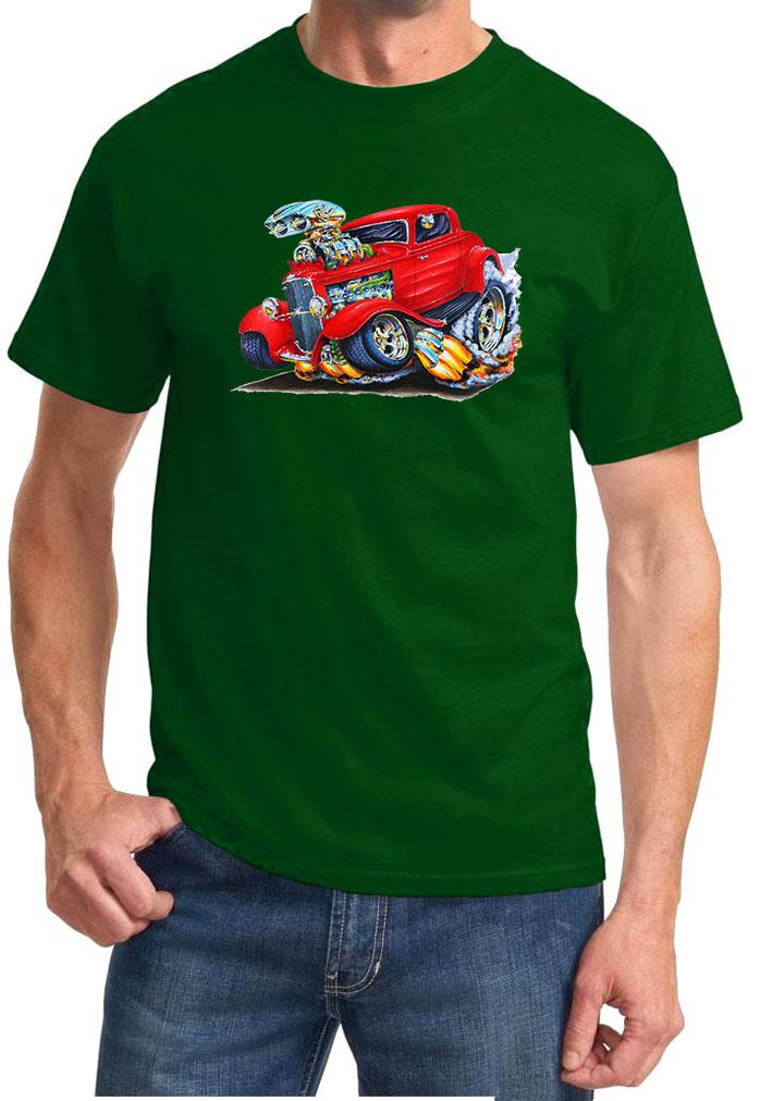 Ford Duece Coupe Hot Rod Cartoon Tshirt NEW FREE SHIPPING - Picture 4 of 11