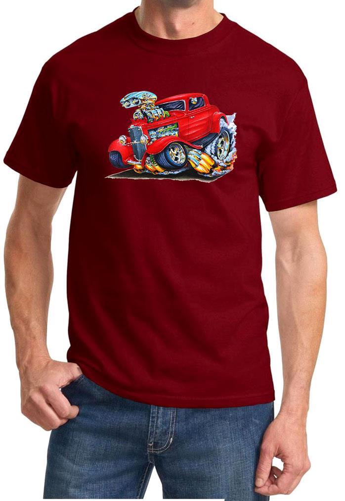 Ford Duece Coupe Hot Rod Cartoon Tshirt NEW FREE SHIPPING - Picture 6 of 11
