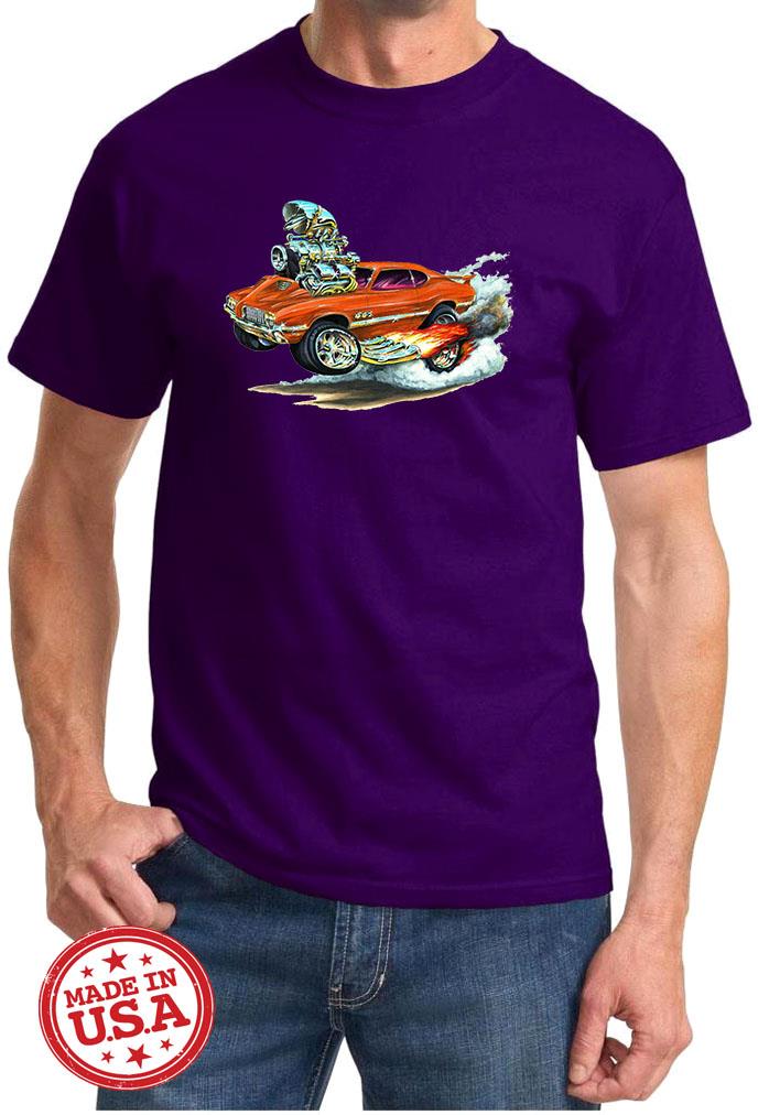 1970-72 Olds 442 Cutlass Hardtop Full Color Cartoon Tshirt NEW FREE SHIPPING - Picture 8 of 11