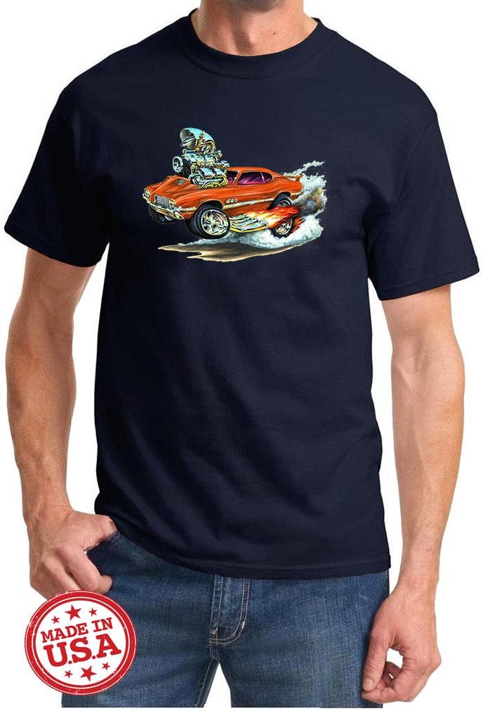 1970-72 Olds 442 Cutlass Hardtop Full Color Cartoon Tshirt NEW FREE SHIPPING - Picture 11 of 11
