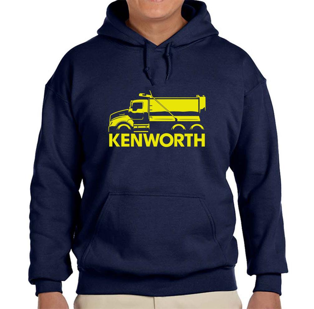 Kenworth Dump Truck Navy Blue Hoodie Sweatshirt FREE SHIP - Picture 7 of 7