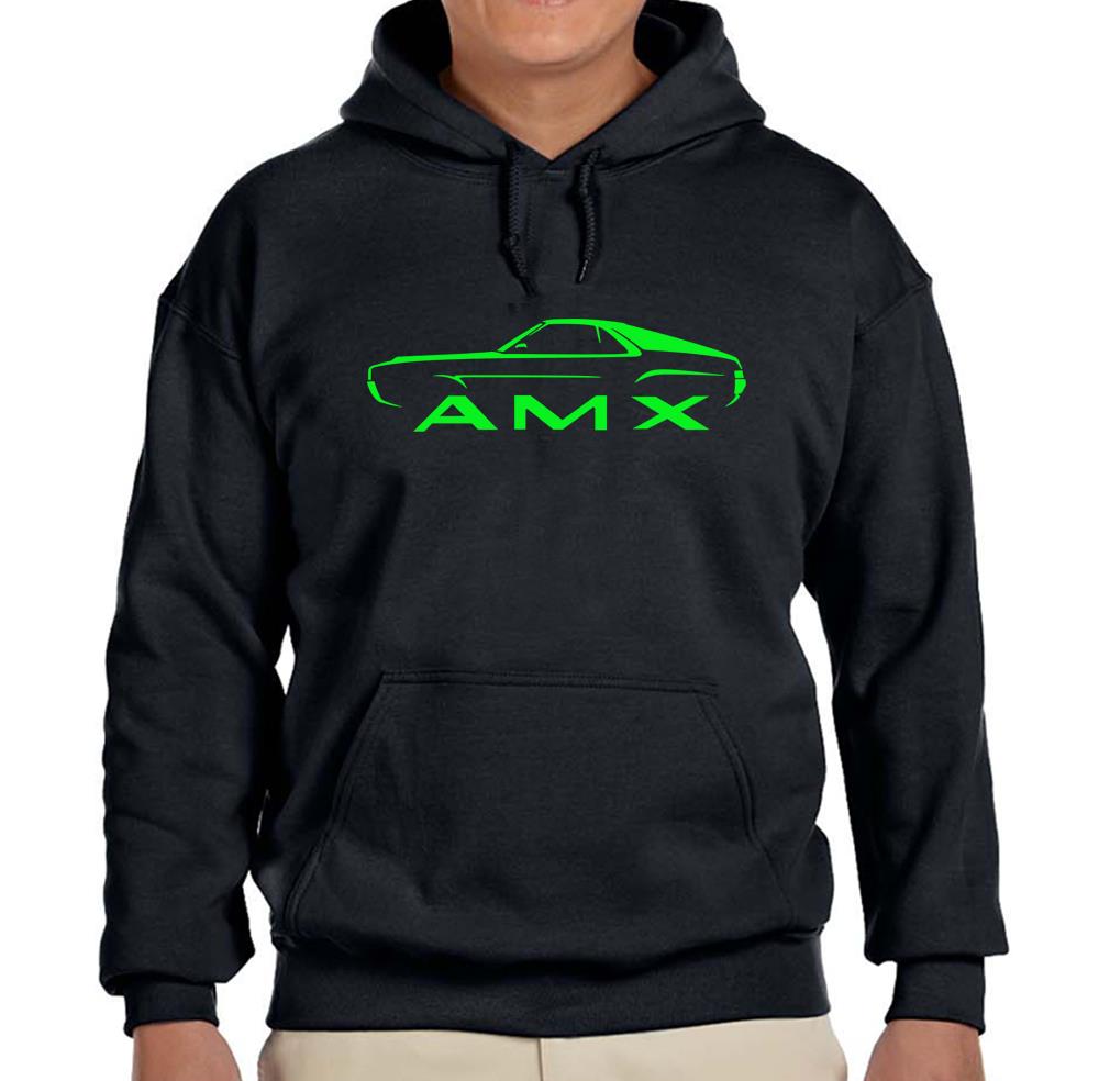 1968 1969 AMC AMX Black Hoodie Sweatshirt FREE SHIP - Picture 3 of 7