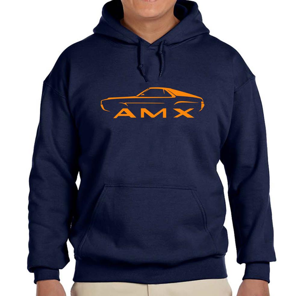 1968 1969 AMC AMX Navy Blue Hoodie Sweatshirt FREE SHIP - Picture 4 of 7