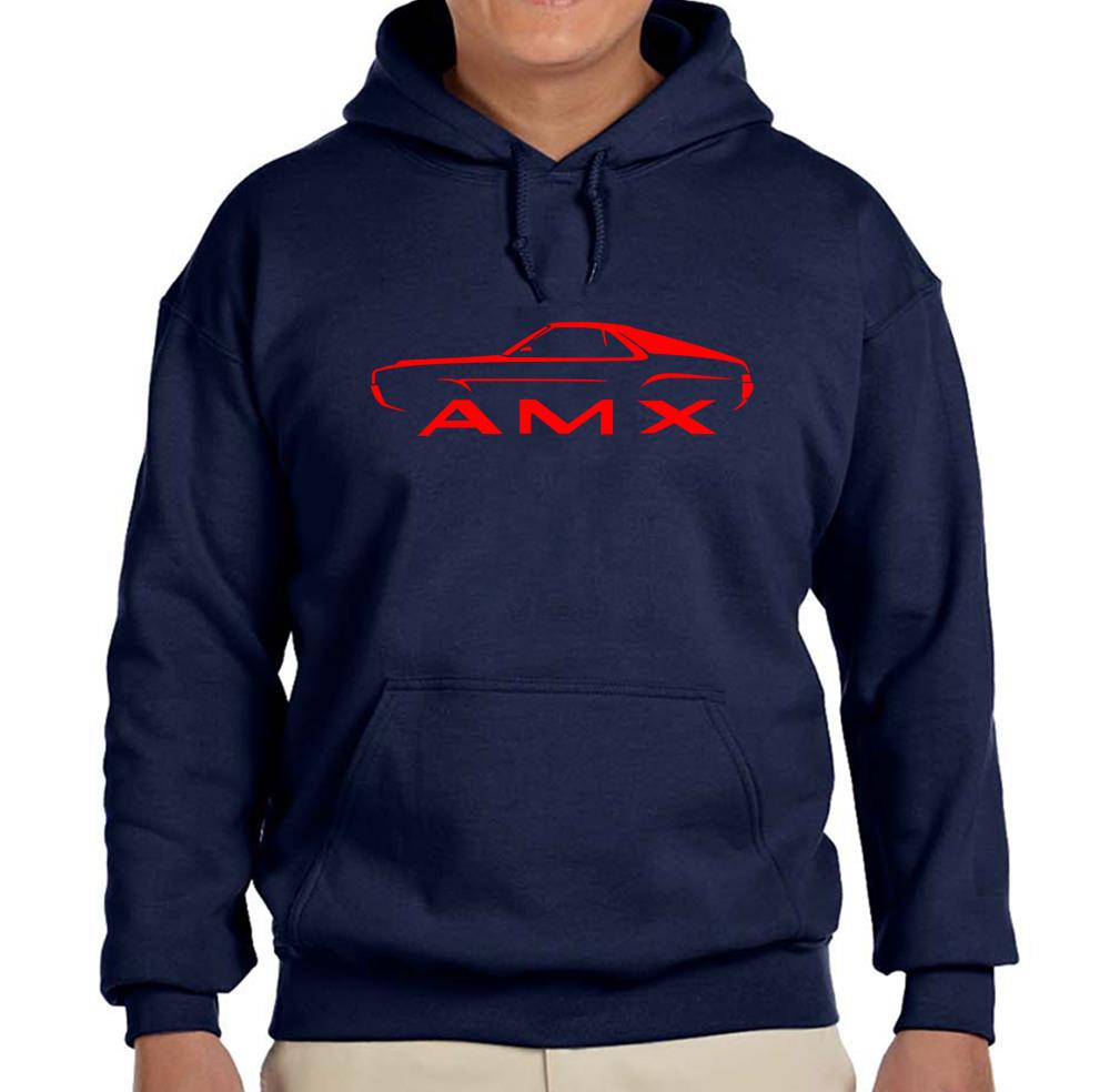 1968 1969 AMC AMX Navy Blue Hoodie Sweatshirt FREE SHIP - Picture 5 of 7