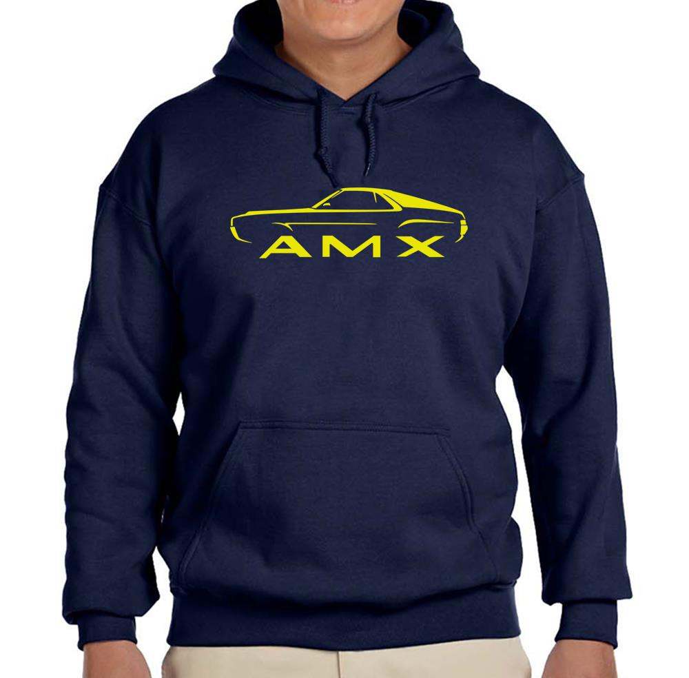 1968 1969 AMC AMX Navy Blue Hoodie Sweatshirt FREE SHIP - Picture 7 of 7