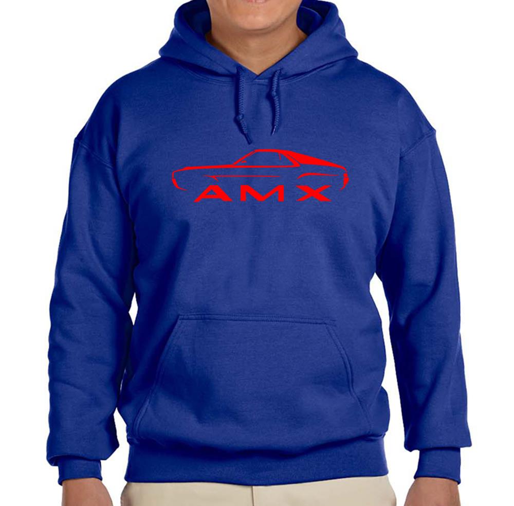 1968 1969 AMC AMX Royal Blue Hoodie Sweatshirt FREE SHIP - Picture 5 of 7