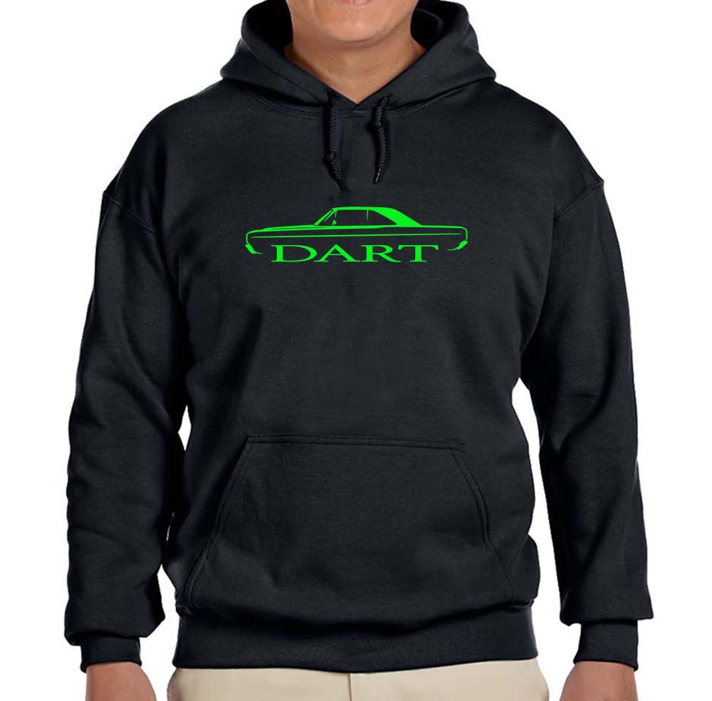 1967 1968 1969 1970 Dart Black Hoodie Sweatshirt FREE SHIP - Picture 3 of 7