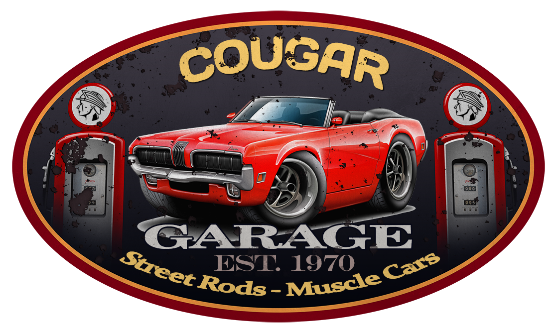1970 Mercury Cougar Convertible Garage Sign Wall Art Graphic Sticker - Picture 2 of 4