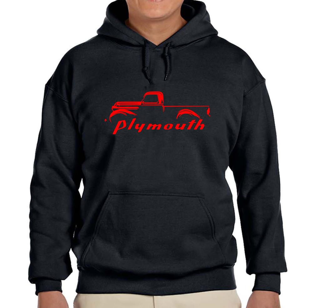 1939-47 Plymouth Pickup Truck Black Hoodie Sweatshirt FREE SHIP - Picture 5 of 7