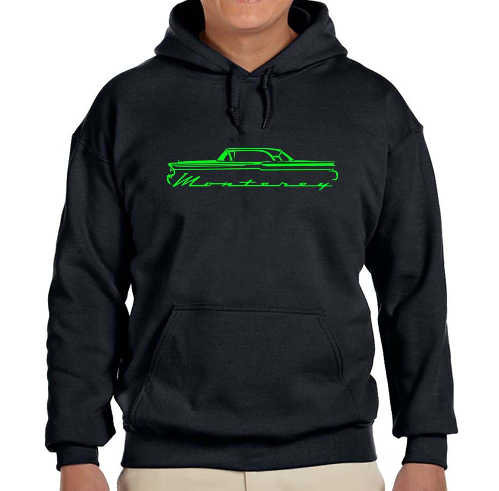 1957 1958 Mercury Monterey Hardtop Black Hoodie Sweatshirt FREE SHIP - Picture 3 of 7