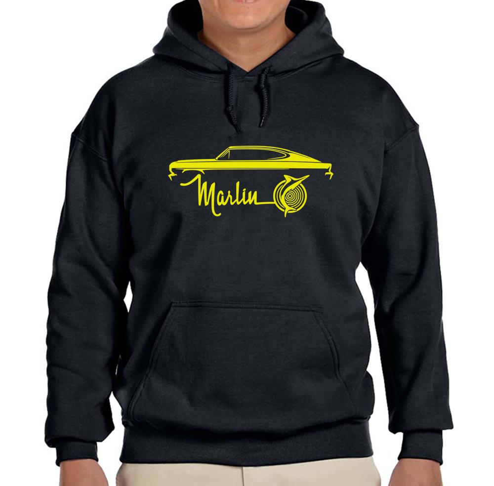 1965 1966 AMC Marlin Classic Car Black Hoodie Sweatshirt FREE SHIP - Picture 7 of 7