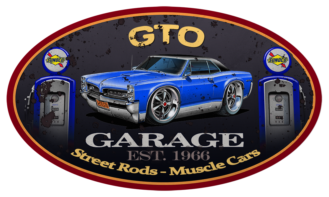 1966 1967 Pontiac GTO Hardtop Classic Car Garage Sign Wall Art Graphic Sticker