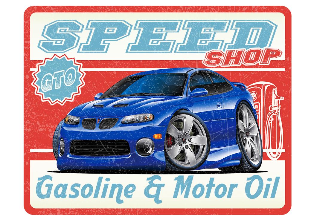 2004-06 Pontiac GTO SPEED SHOP Garage Sign Wall Art Graphic Sticker