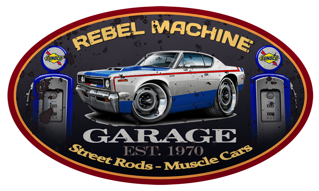 1970 AMC Rebel Machine Classic Garage Sign Wall Art Graphic Sticker - Picture 5 of 7
