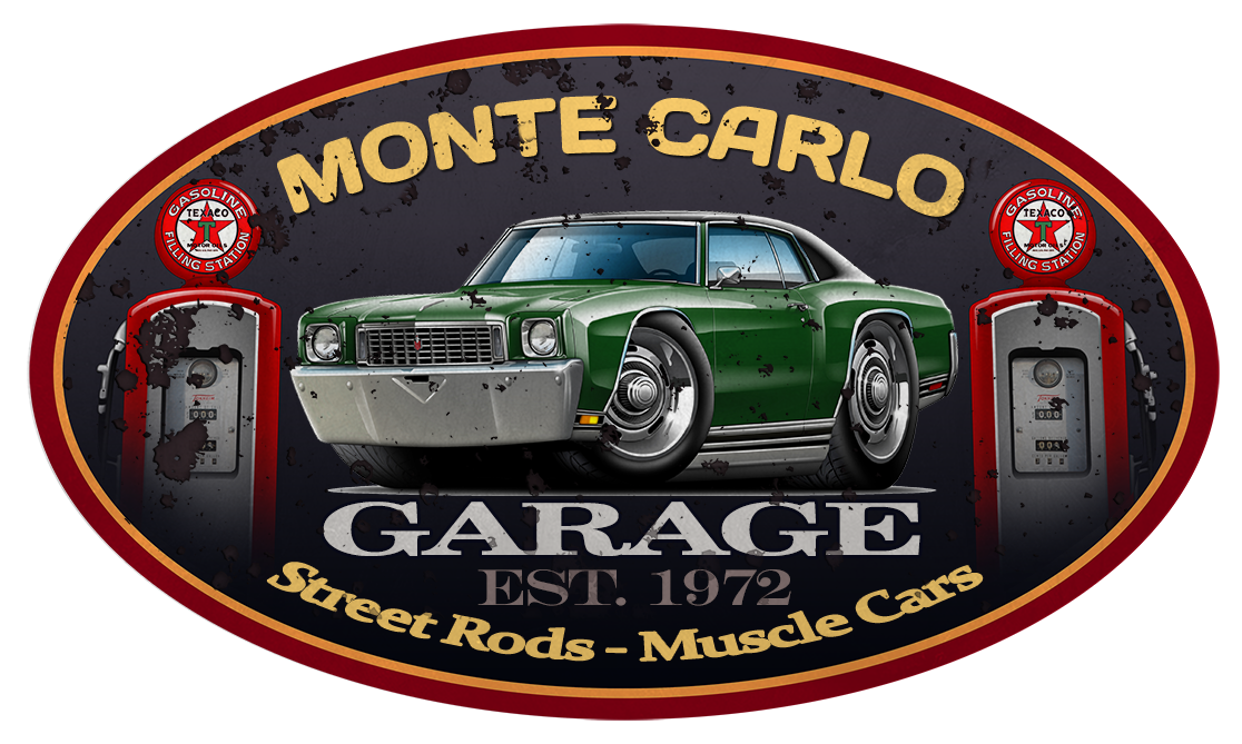 1972 Chevy Monte Carlo Classic Garage Sign Wall Art Graphic Sticker