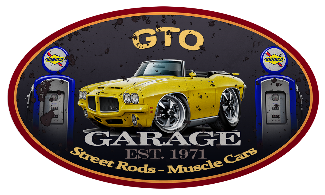 1971 1972 Pontiac GTO Convertible Panneau Garage achats Art Graphique Autocollant Mural