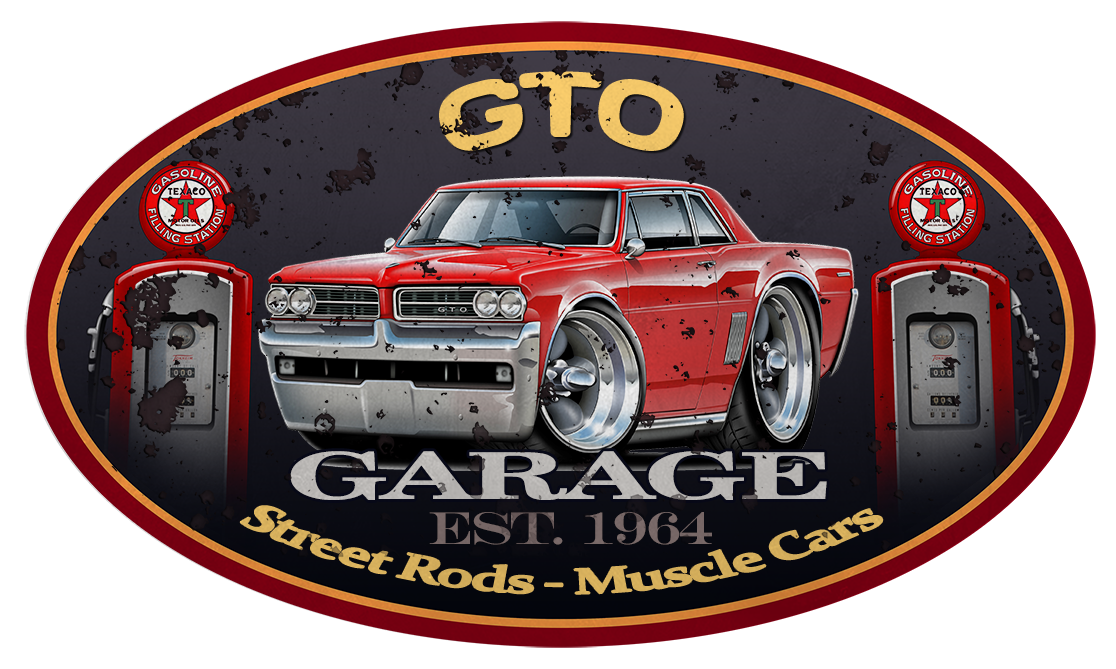 1964 Pontiac GTO Hardtop Garage Sign Wall Art Graphic Sticker