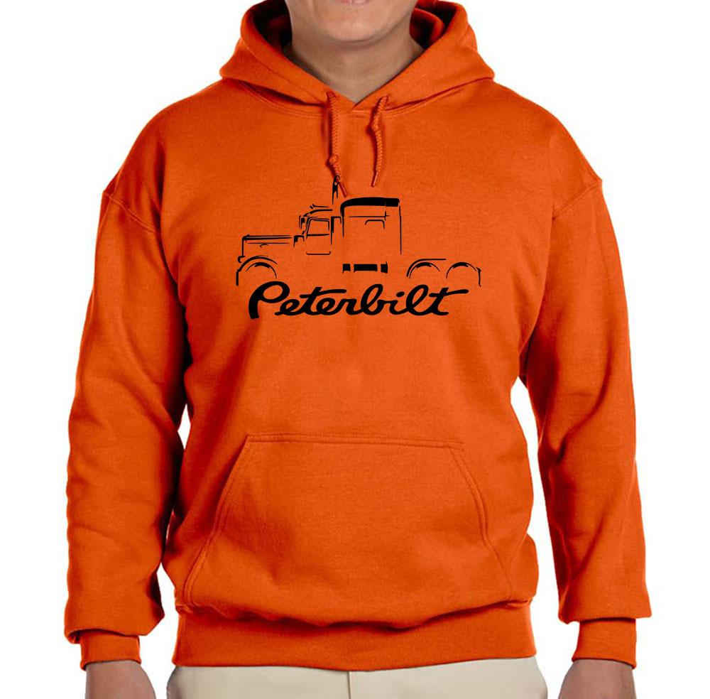 Peterbilt 389 Truck Classic Outline Design Hoodie Sweatshirt NEW
