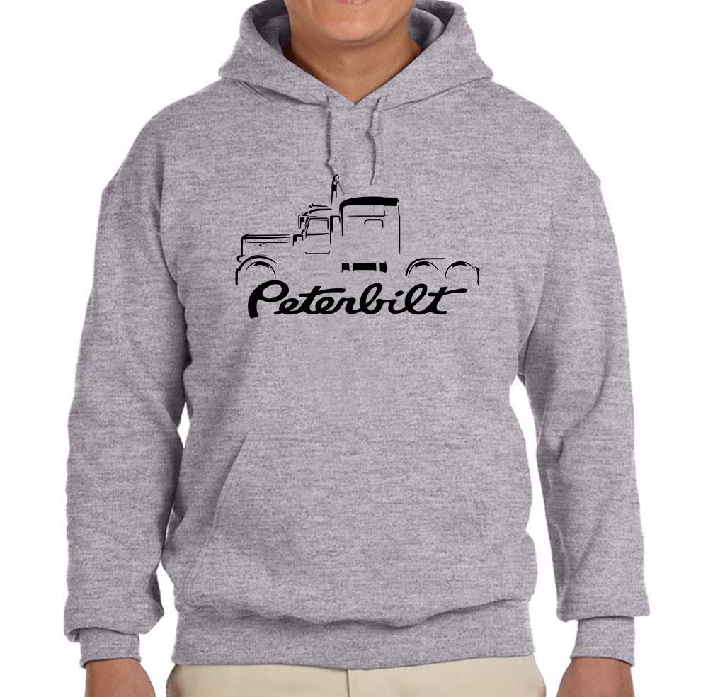 Peterbilt 389 Truck Classic Outline Design Hoodie Sweatshirt NEW - Picture 7 of 12