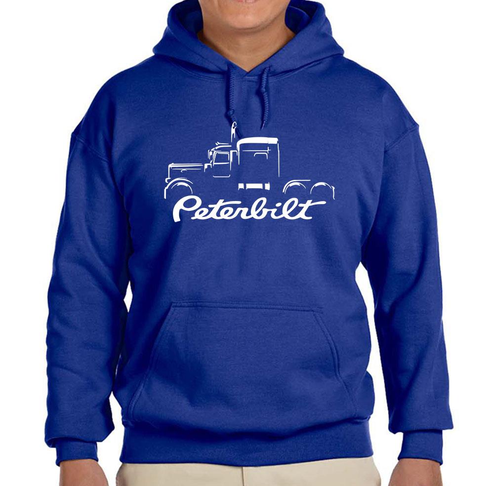 Peterbilt 389 Truck Classic Outline Design Hoodie Sweatshirt NEW - Picture 4 of 12